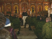 Беседа с курсантами в верхнем храме Спасо-Преображенского собора, г. Новокузнецк